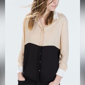 Zara color block blouse